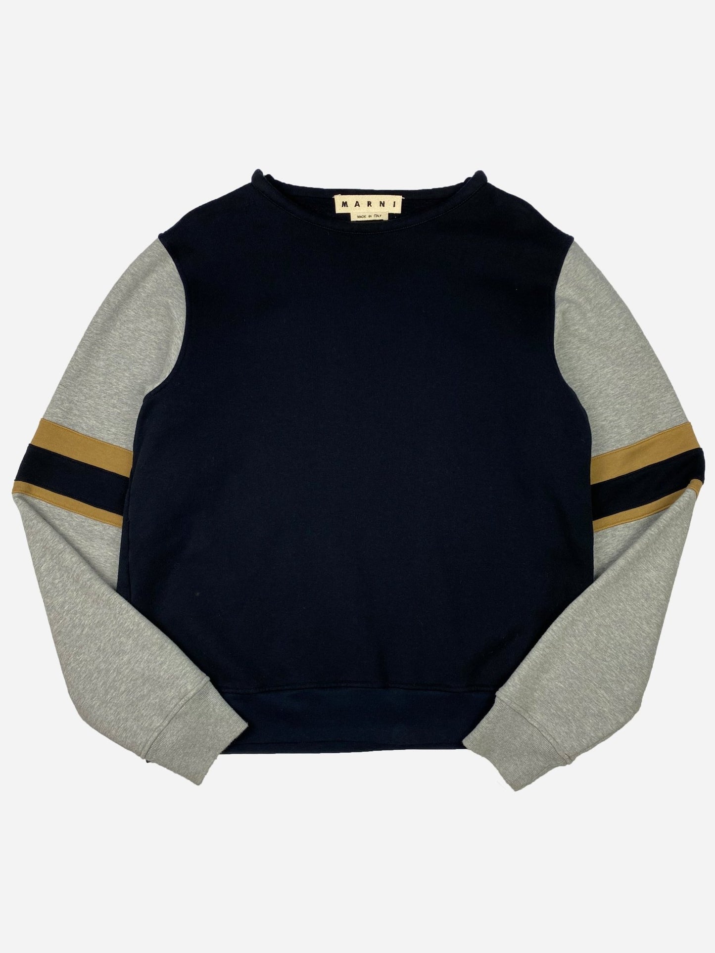 MARNI A/W '18 CREWNECK SWEATSHIRT WITH STRIPE DETAILING. (48 / M) - SEVENUES.