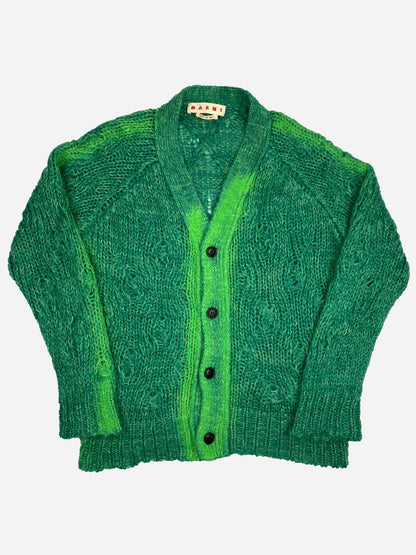 MARNI A/W '21 FUZZY WUZZY SPRAYED MOHAIR CARDIGAN. (40 / L) - SEVENUES.