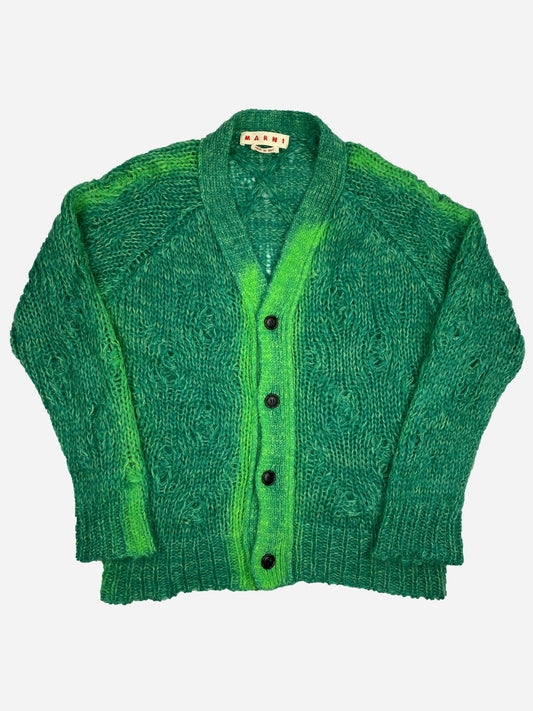 MARNI A/W '21 FUZZY WUZZY SPRAYED MOHAIR CARDIGAN. (40 / L) - SEVENUES.