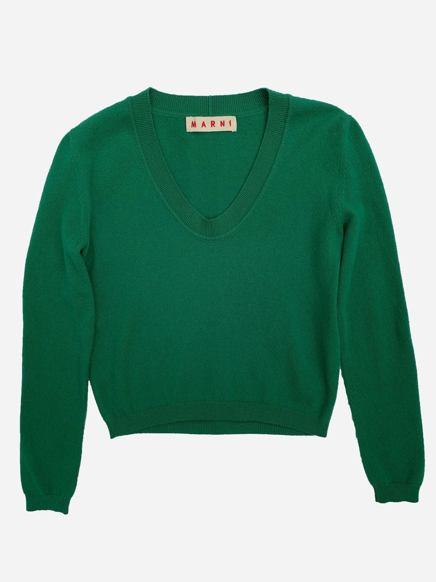 MARNI ELBOW PATCH 100% CASHMERE JUMPER. (40 / XS) - SEVENUES.