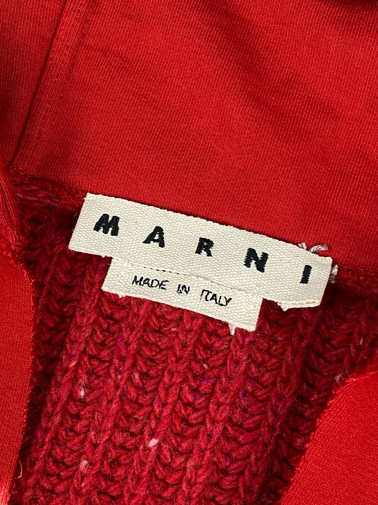 MARNI OVERSIZED LOGO V - NECK SPLIT WOOL HOODIE. (XXL) - SEVENUES.