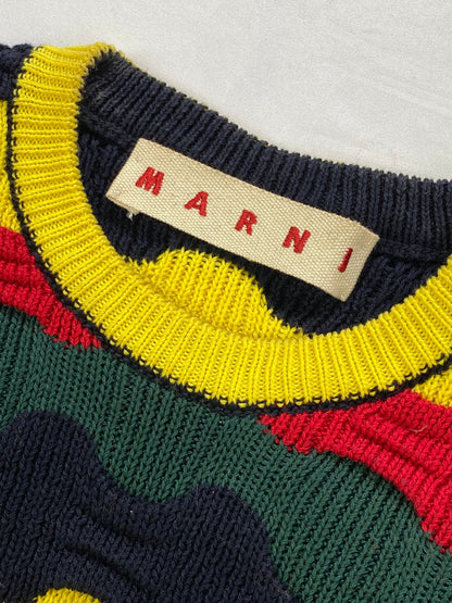 MARNI S/S 2017 MULTICOLOR SHORT - SLEEVE KNITWEAR JUMPER. (42 / M) - SEVENUES.