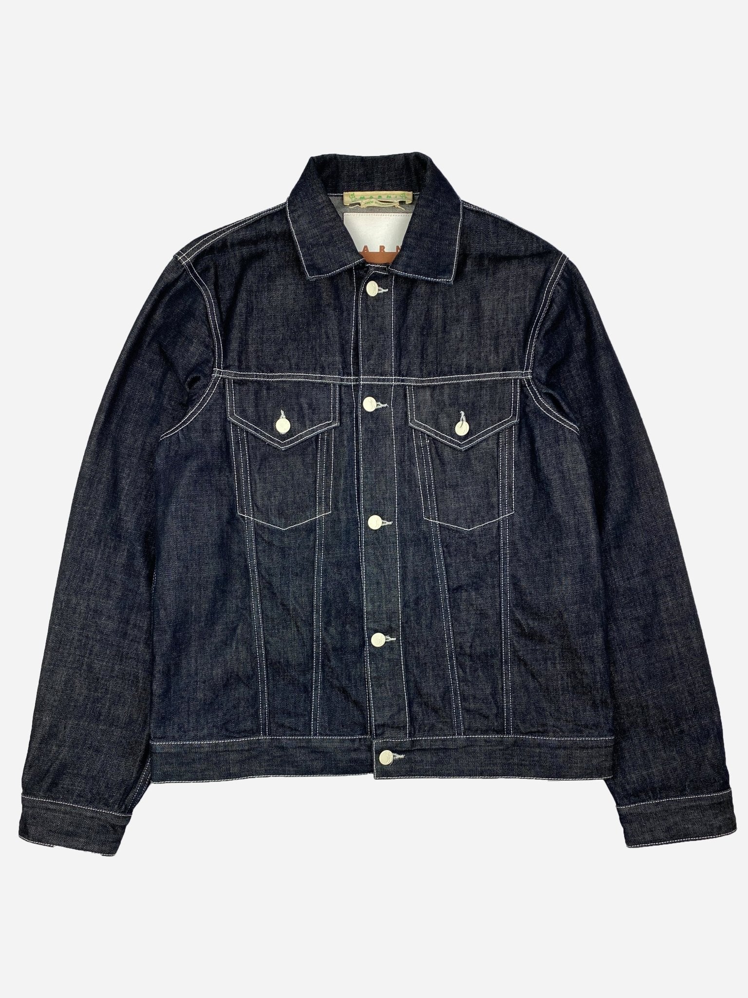 MARNI S/S 2019 RABBIT INDIGO DENIM JACKET. (44 / L) - SEVENUES.