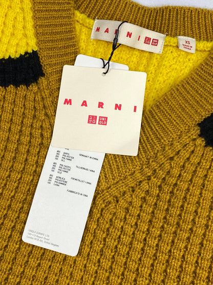 MARNI X UNIQLO CROPPED WAFFLE KNIT JUMPER. (XS) - SEVENUES.