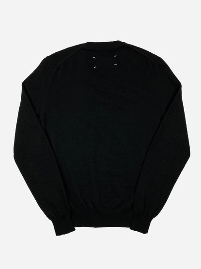 MARTIN MARGIELA V - NECK ELBOW PATCH KNITWEAR JUMPER. (S) - SEVENUES.