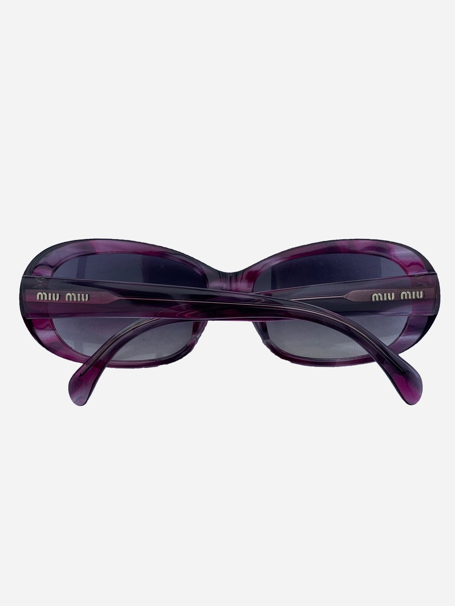 MIU MIU EYEWEAR PURPLE ACETATE SUNGLASSES. - SEVENUES.