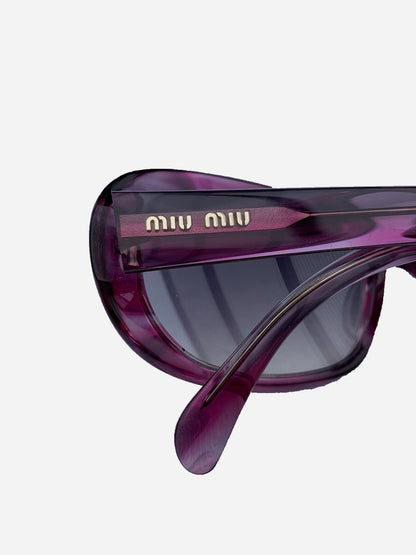 MIU MIU EYEWEAR PURPLE ACETATE SUNGLASSES. - SEVENUES.