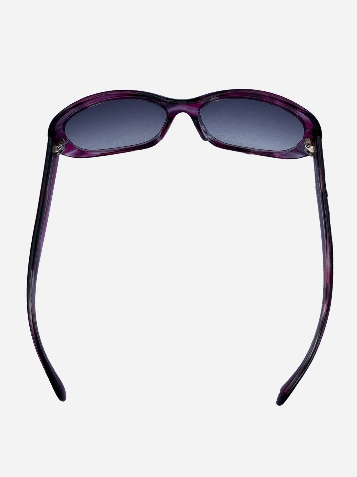 MIU MIU EYEWEAR PURPLE ACETATE SUNGLASSES. - SEVENUES.