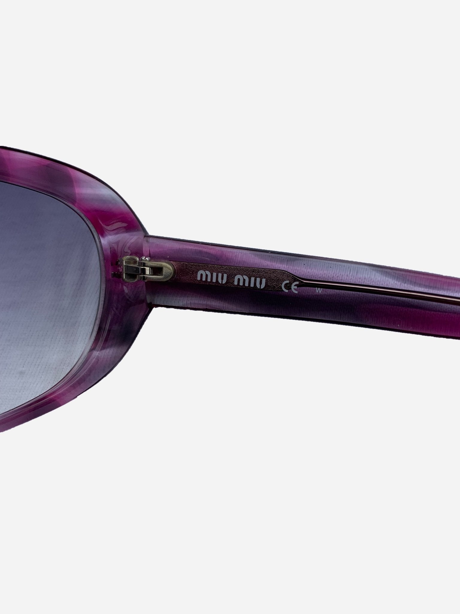 MIU MIU EYEWEAR PURPLE ACETATE SUNGLASSES. - SEVENUES.