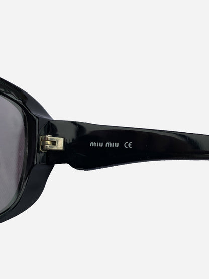 MIU MIU EYEWEAR 'SMU20I' BLACK SUNGLASSES. - SEVENUES.