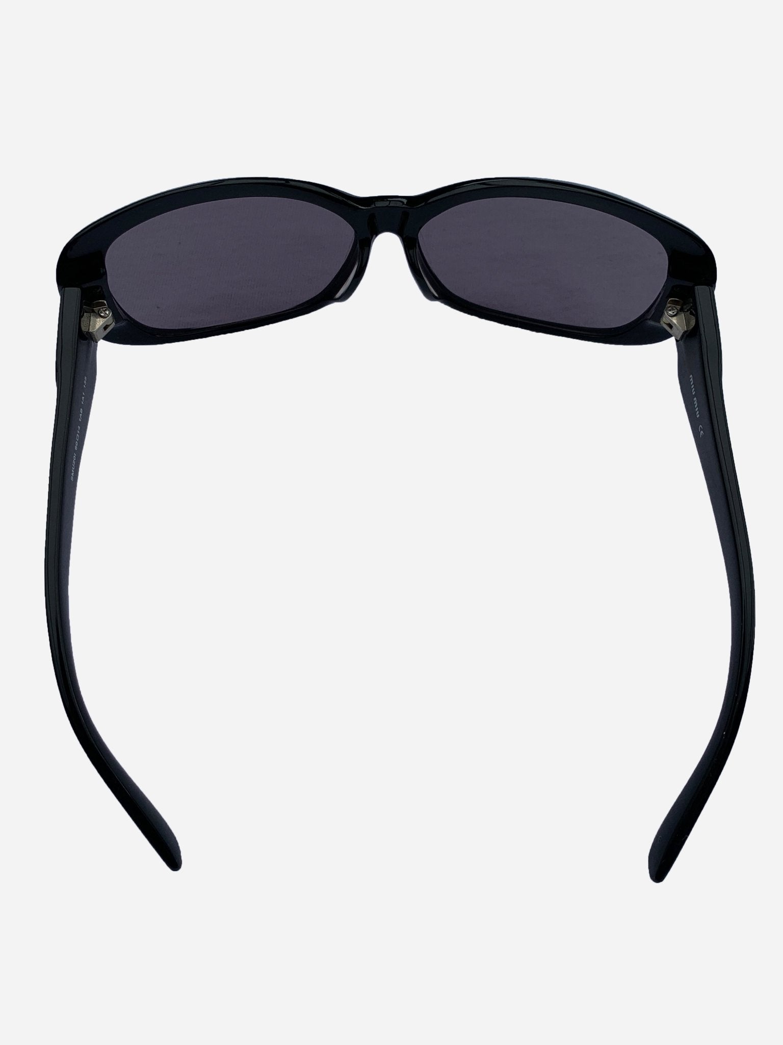 MIU MIU EYEWEAR 'SMU20I' BLACK SUNGLASSES. - SEVENUES.