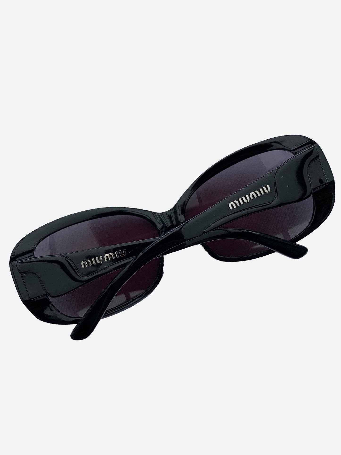 MIU MIU EYEWEAR 'SMU20I' BLACK SUNGLASSES. - SEVENUES.