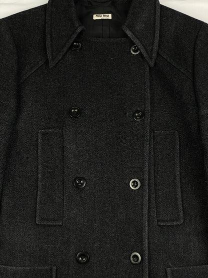 MIU MIU F/W 2004 WOOL PEA COAT. (46 / S) - SEVENUES.