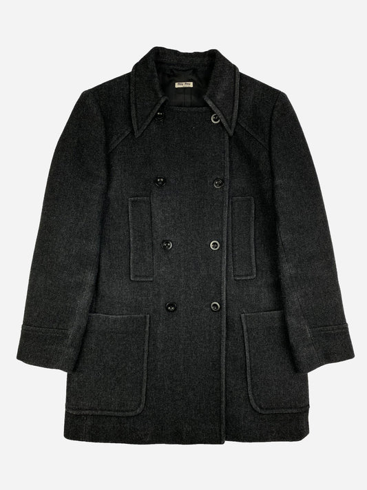 MIU MIU F/W 2004 WOOL PEA COAT. (46 / S) - SEVENUES.