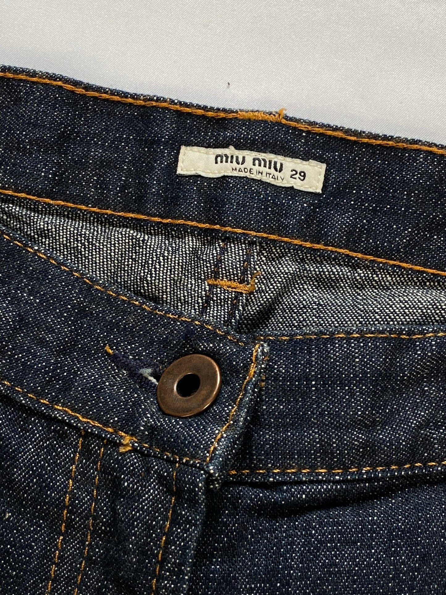 MIU MIU S/S 2002 'FIAMMATO' FLARED DENIM. (29) - SEVENUES.