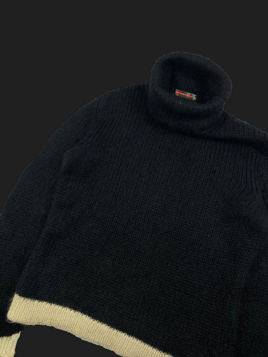 PRADA MILANO F/W 2001 CROPPED FUZZY MOHAIR KNIT. (42 / M)