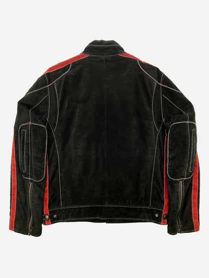 VINTAGE SUEDE LEATHER MOTORCYCLE JACKET. (44 / L)