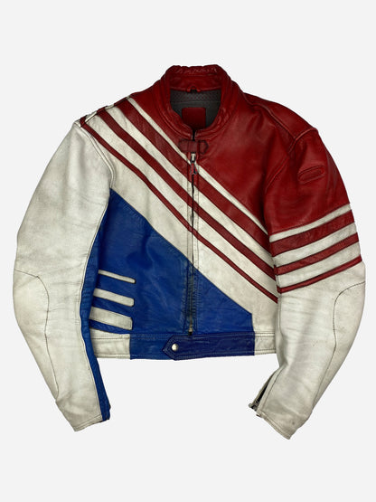 VINTAGE 'HURRICANE' CROPPED LEATHER RACING JACKET. (54 / L)