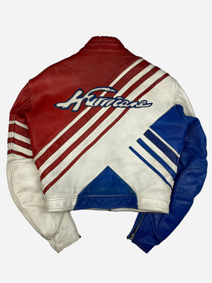 VINTAGE 'HURRICANE' CROPPED LEATHER RACING JACKET. (54 / L)