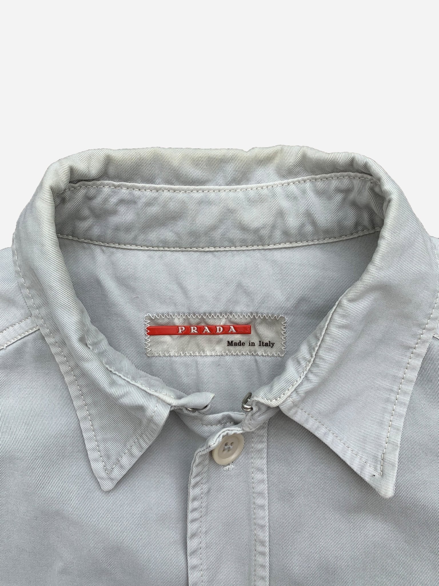 PRADA LINEA ROSSA COTTON TWILL OVERSHIRT. (L) - SEVENUES.