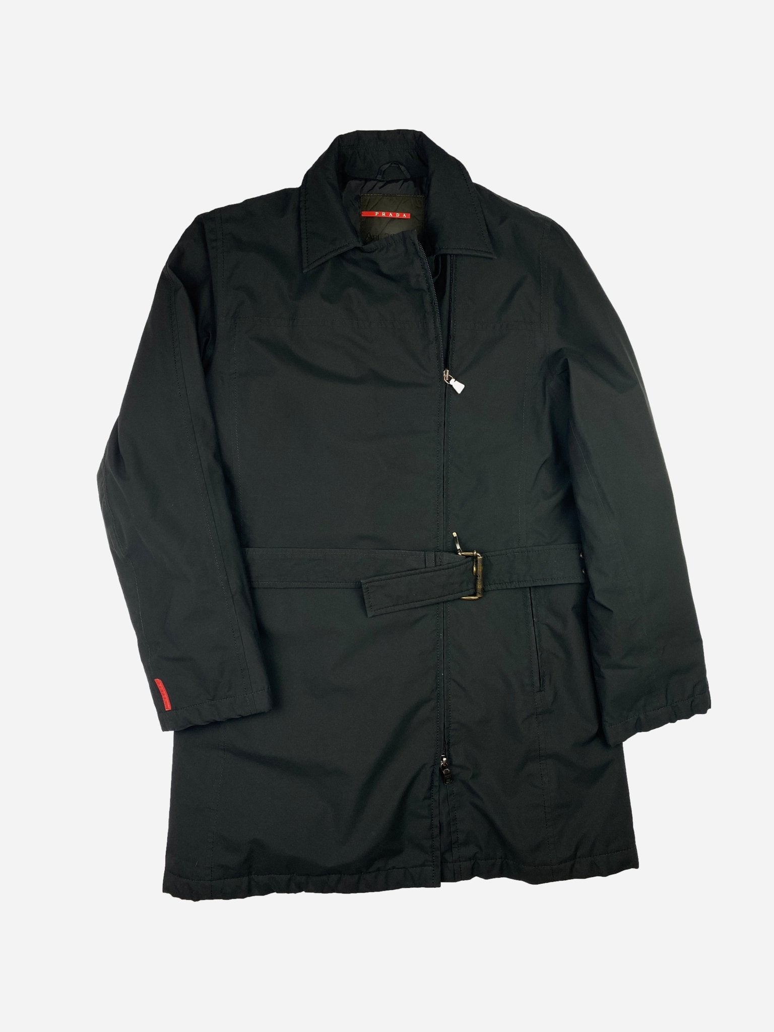 PRADA LINEA ROSSA F/W 2002 BELTED GORE - TEX JACKET. (42 / M) - SEVENUES.