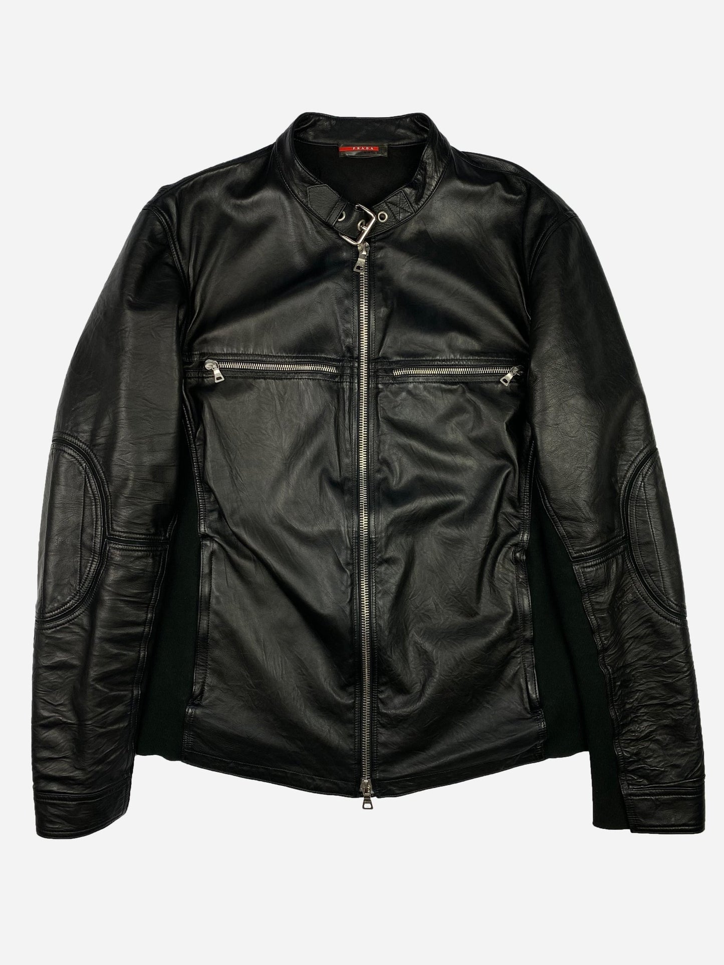 PRADA LINEA ROSSA F/W 2003 RACING LEATHER JACKET. (52 / L) - SEVENUES.