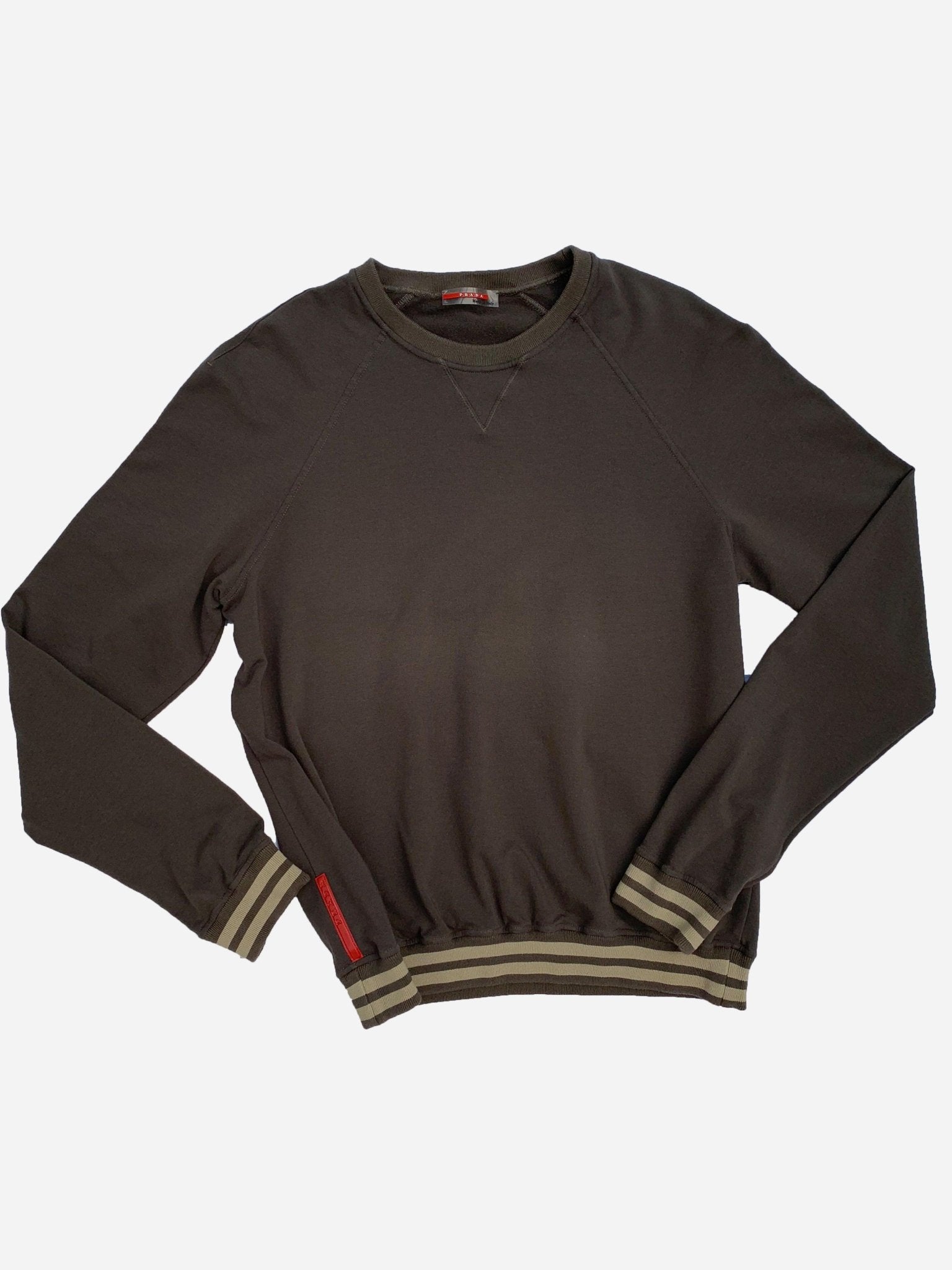 PRADA LINEA ROSSA RAGLAN CREWNECK SWEATSHIRT. (M) - SEVENUES.