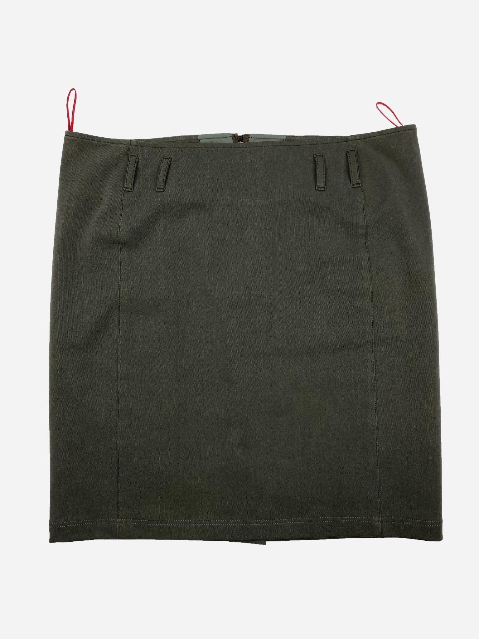 PRADA LINEA ROSSA S/S 1999 GARBADINE STRETCH SKIRT. (46 / L) - SEVENUES.