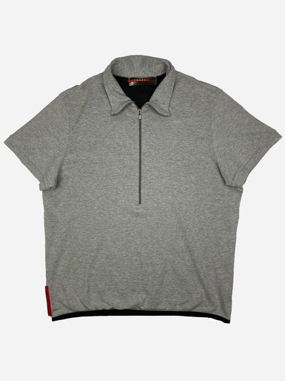 PRADA LINEA ROSSA S/S 1999 HALF - ZIP POLOSHIRT. (L) - SEVENUES.