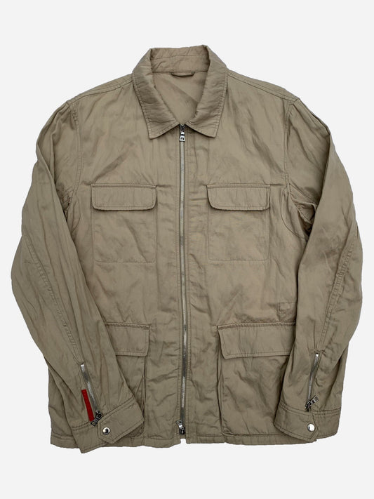 PRADA LINEA ROSSA WRINKLE - EFFECT CARGO OVERSHIRT. (58 / XL). - SEVENUES.