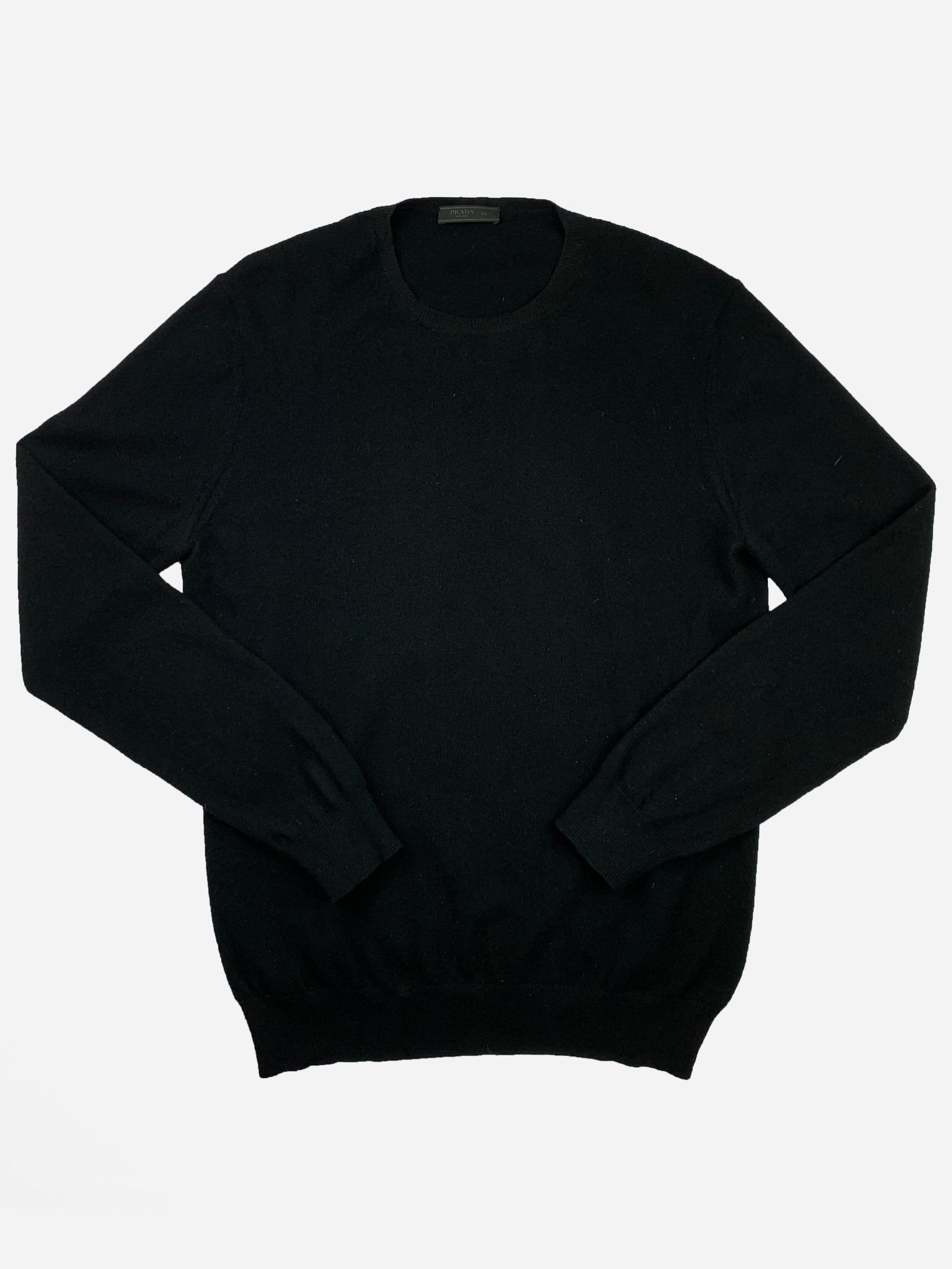 PRADA MILANO 100% CASHMERE KNIT SWEATSHIRT. (50 / M) - SEVENUES.