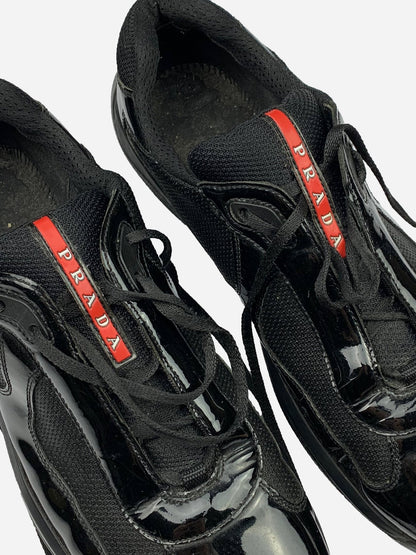 PRADA MILANO AMERICAS CUP PATENT LEATHER SNEAKER. (45) - SEVENUES.