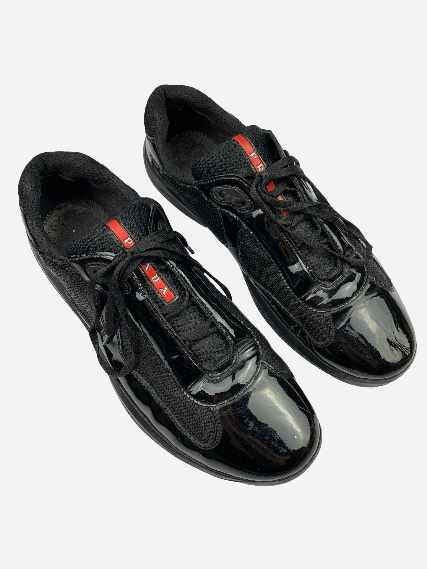 PRADA MILANO AMERICAS CUP PATENT LEATHER SNEAKER. (45) - SEVENUES.