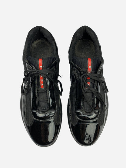 PRADA MILANO AMERICAS CUP PATENT LEATHER SNEAKER. (45) - SEVENUES.