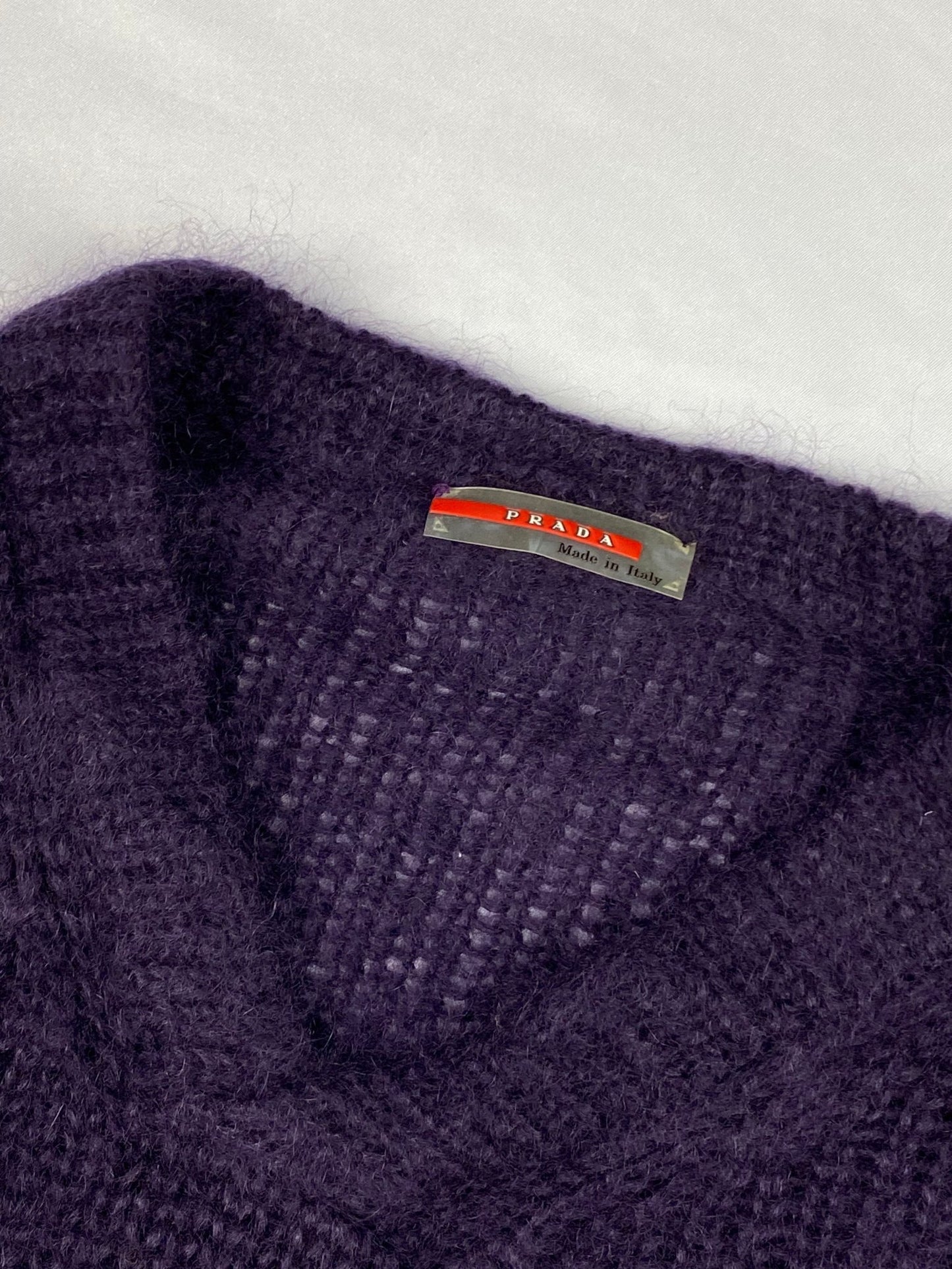 PRADA MILANO A/W '01 FUZZY MOHAIR KNITWEAR JUMPER. (52 / L) - SEVENUES.