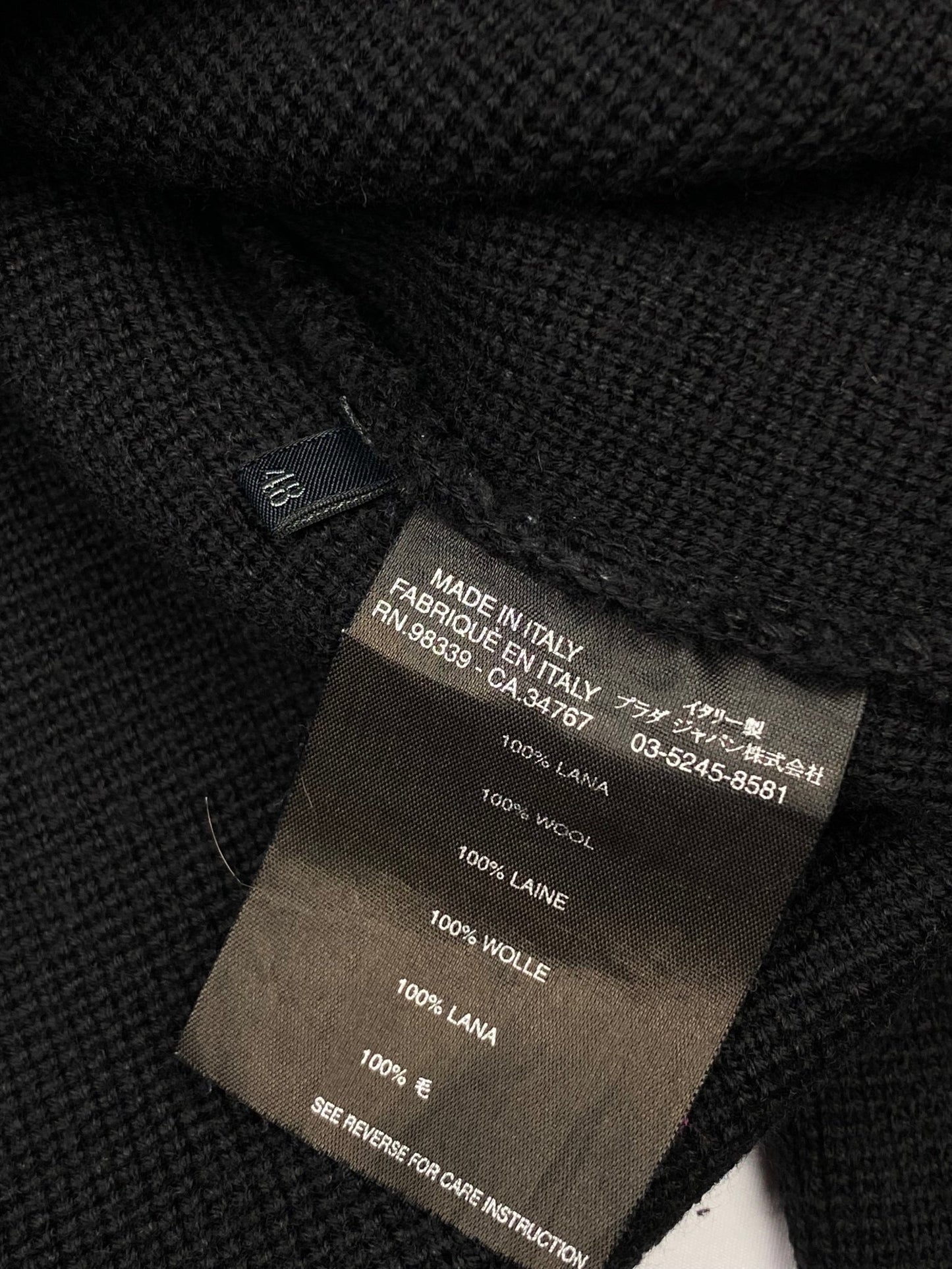 PRADA MILANO A/W '03 ZIP - UP KNITWEAR JACKET. (48 / M) - SEVENUES.