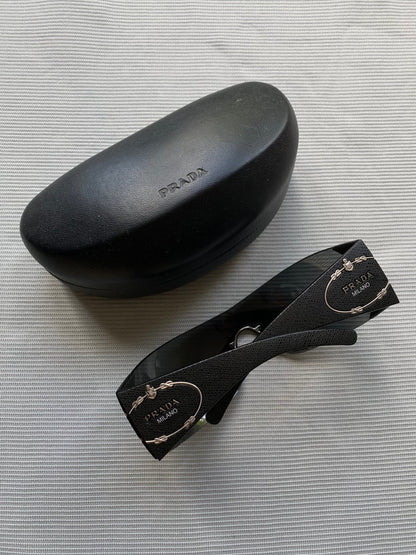 PRADA MILANO 'CREST LOGO' SHIELD SUNGLASSES. - SEVENUES.