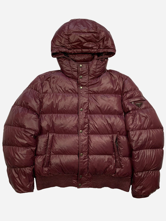 PRADA MILANO EMAILLE PIUMINO HOODED DOWN JACKET. (56 / XL) - SEVENUES.