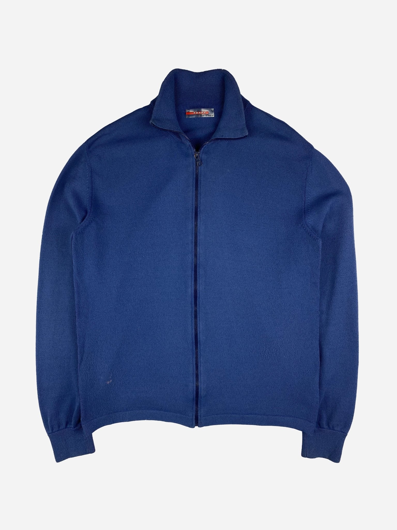 PRADA MILANO F/W 1999 KNITTED ZIP - UP JACKET. (50 / M) - SEVENUES.