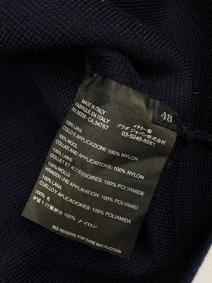 PRADA MILANO F/W 2003 WOOL KNITWEAR HALF - ZIP. (48 / M) - SEVENUES.