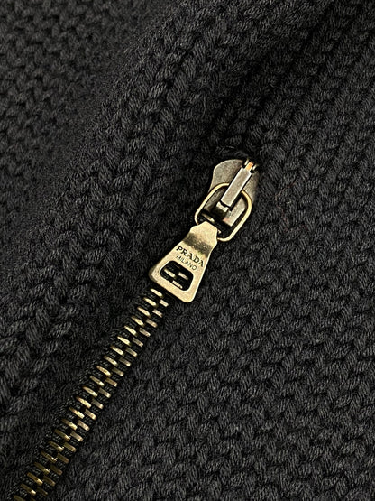 PRADA MILANO F/W 2006 HEAVY KNIT ZIP - UP JACKET. (56 / XL) - SEVENUES.