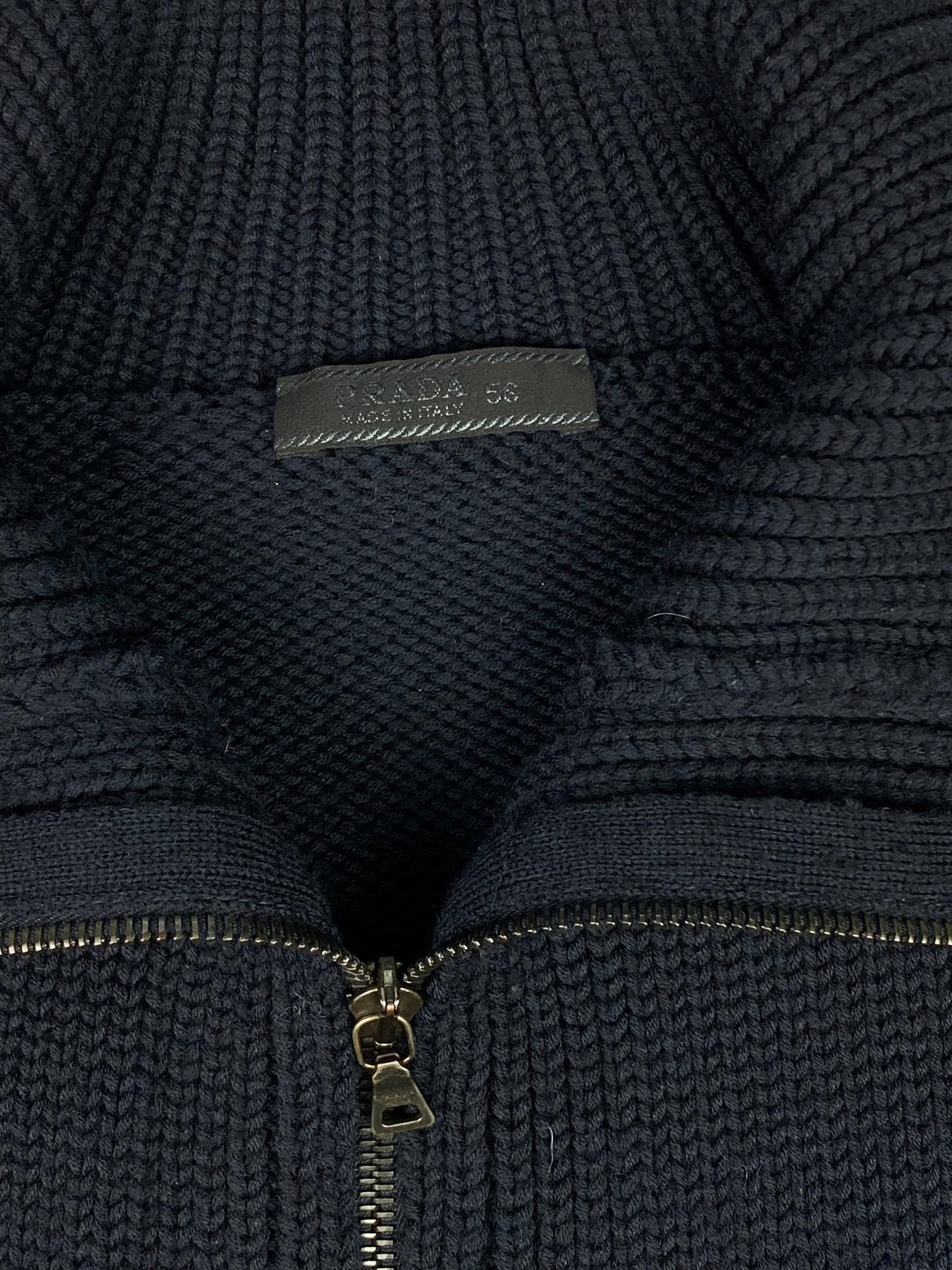 PRADA MILANO F/W 2006 HEAVY KNIT ZIP - UP JACKET. (56 / XL) - SEVENUES.