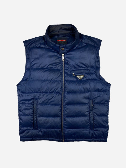 PRADA MILANO F/W 2012 LOGO - PLAQUE DOWN VEST. (50 / M) - SEVENUES.