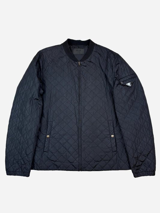 PRADA MILANO F/W 2012 LOGO - PLAQUE QUILTED JACKET. (56 / XL) - SEVENUES.