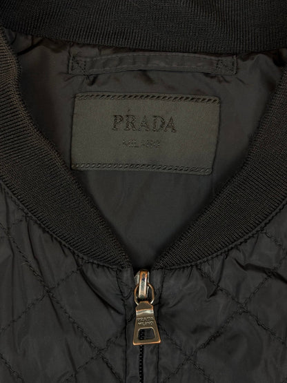 PRADA MILANO F/W 2012 LOGO - PLAQUE QUILTED JACKET. (56 / XL) - SEVENUES.