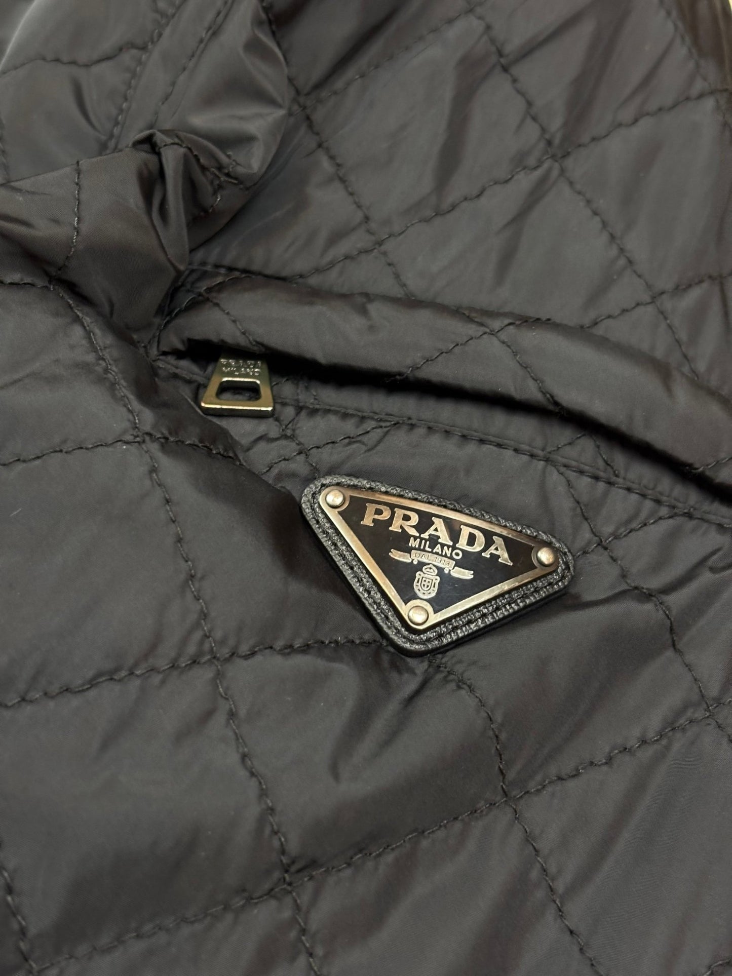 PRADA MILANO F/W 2012 LOGO - PLAQUE QUILTED JACKET. (56 / XL) - SEVENUES.