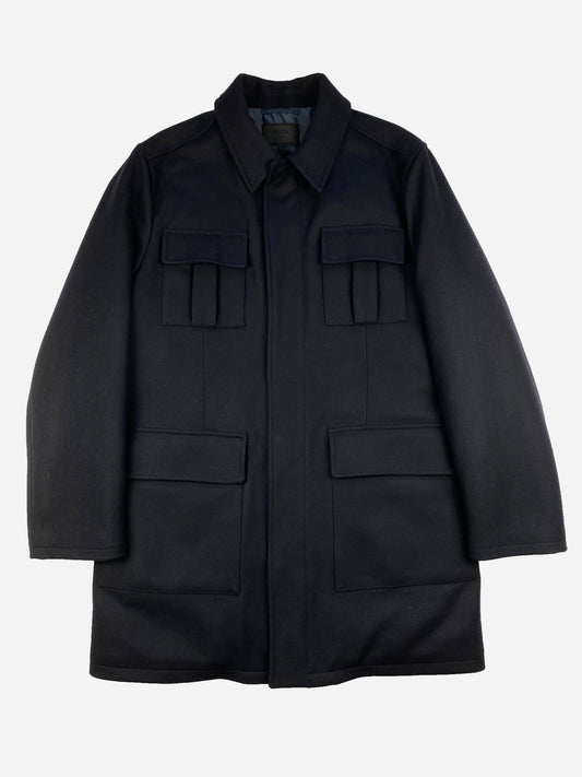 PRADA MILANO F/W 2019 VIRGIN WOOL OVERCOAT. (56 / XL) - SEVENUES.