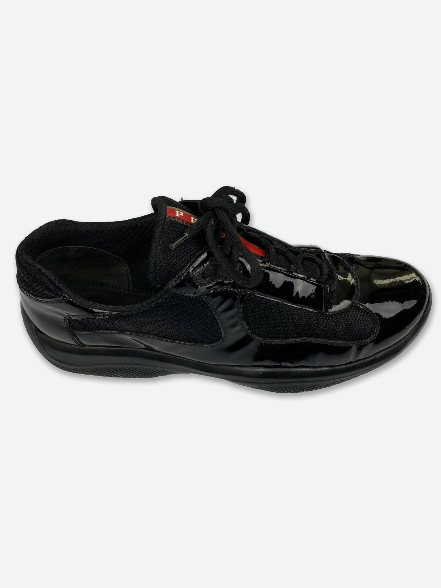 PRADA MILANO LINEA ROSSA AMERICA'S CUP PATENT LEATHER SNEAKER. (43) - SEVENUES.