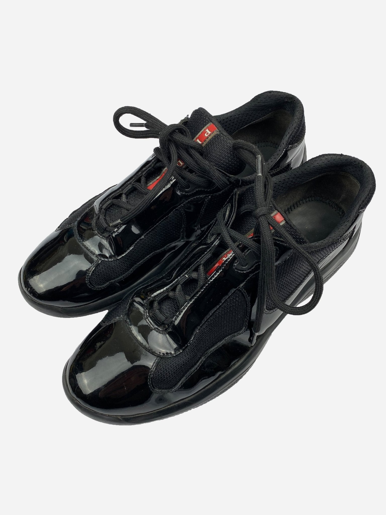 PRADA MILANO LINEA ROSSA AMERICA'S CUP PATENT LEATHER SNEAKER. (43) - SEVENUES.