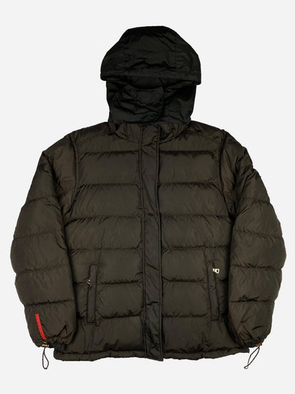 PRADA MILANO LINEA ROSSA F/W 2001 NYLON DOWN JACKET. (42 / XL) - SEVENUES.